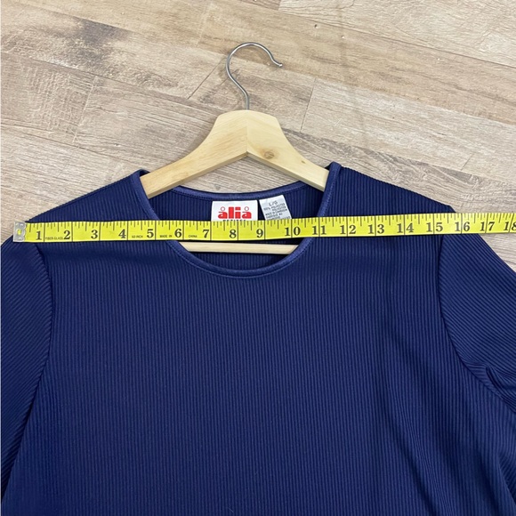 Vintage | Alia Petites Blue Ribbon Ribbed Tee - Picture 6 of 7